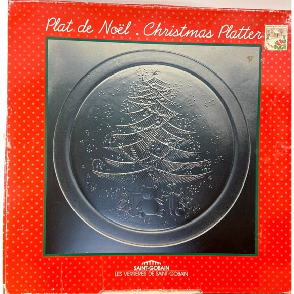 Saint-Gobain France Plat De Noël Christmas Glass Platter - Picture 1 of 5